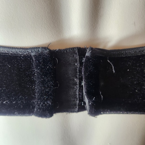 Vintage Victoria Secret Black Velvet Bra Y2K Mini Bustier Corset Dream Angel - Picture 12 of 15
